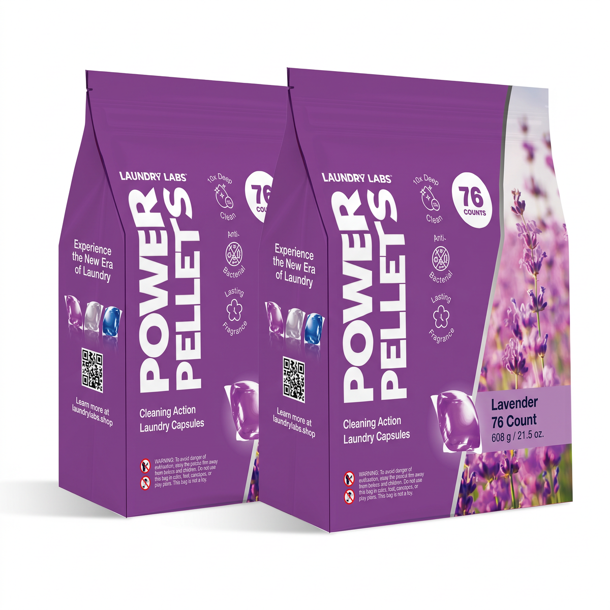 Laundry Labs Power Pax Pellets Value Clean Laundry Capsules 152 Count - Lavender