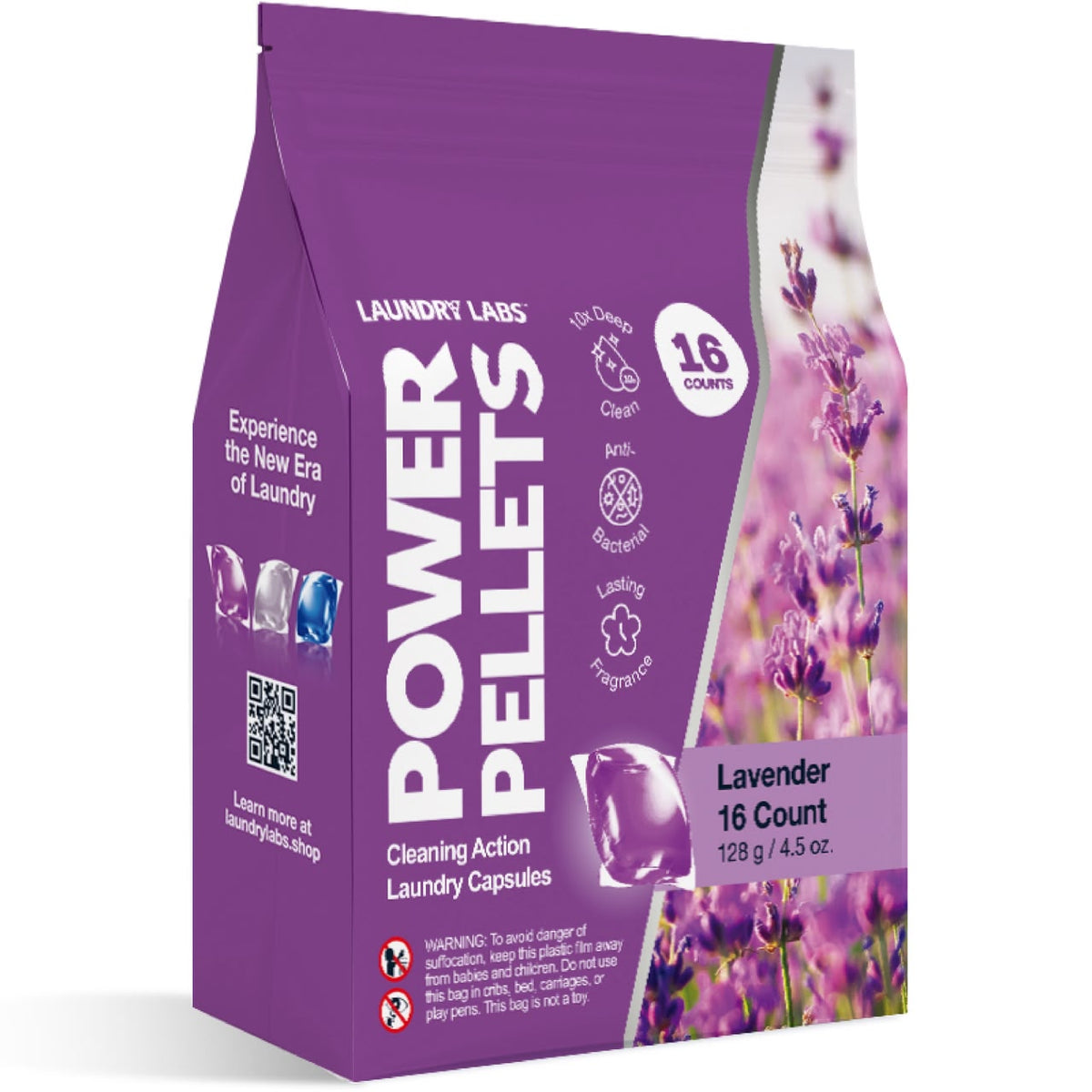 Power Pellets Detergent Pods: Lavender, 16ct (Case/24)